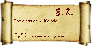 Ehrenstein Kende névjegykártya