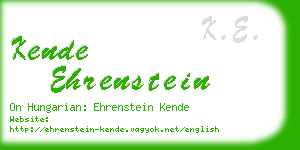 kende ehrenstein business card